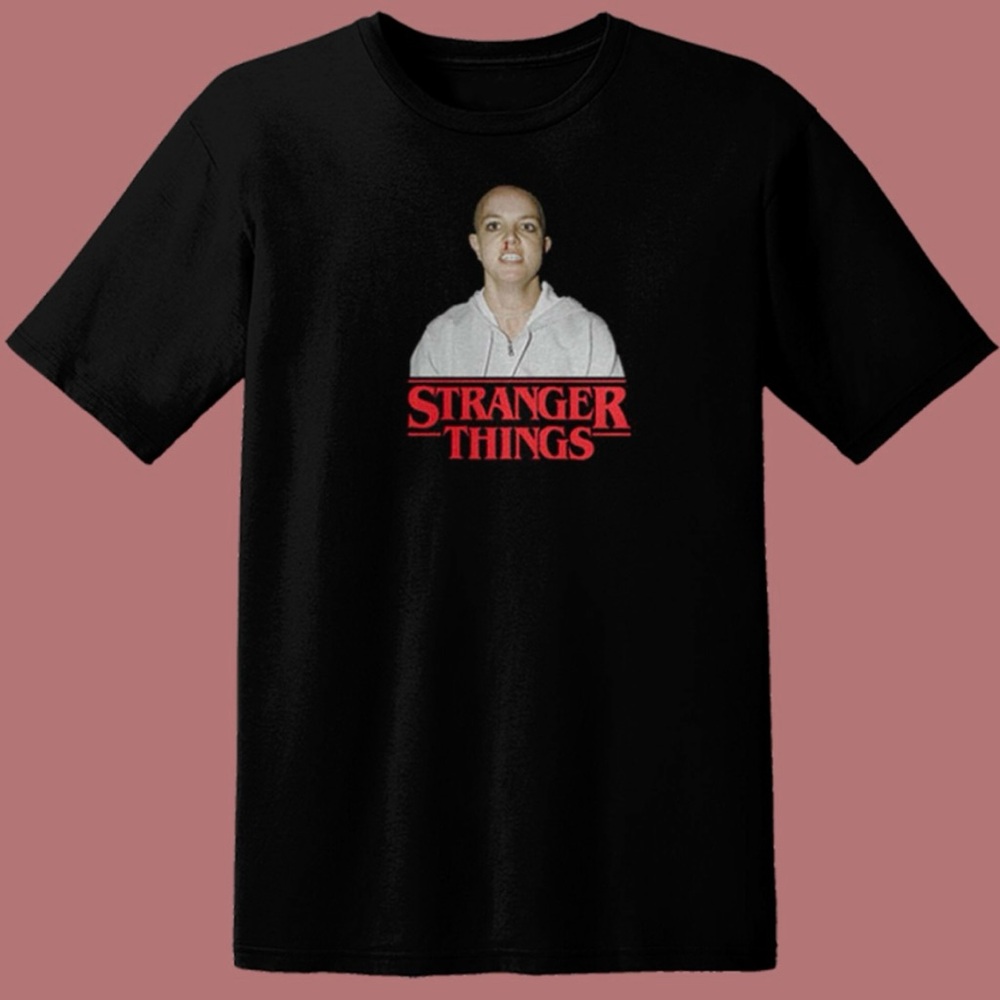 Stranger Things/Britney Spears Black Graphic T-Shirt